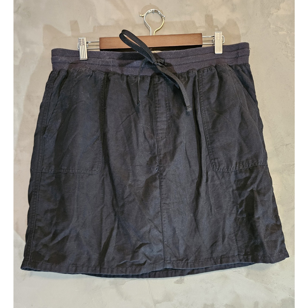Caffé Marrakesh Black Drawstring Skort Pockets Short Length Size 12